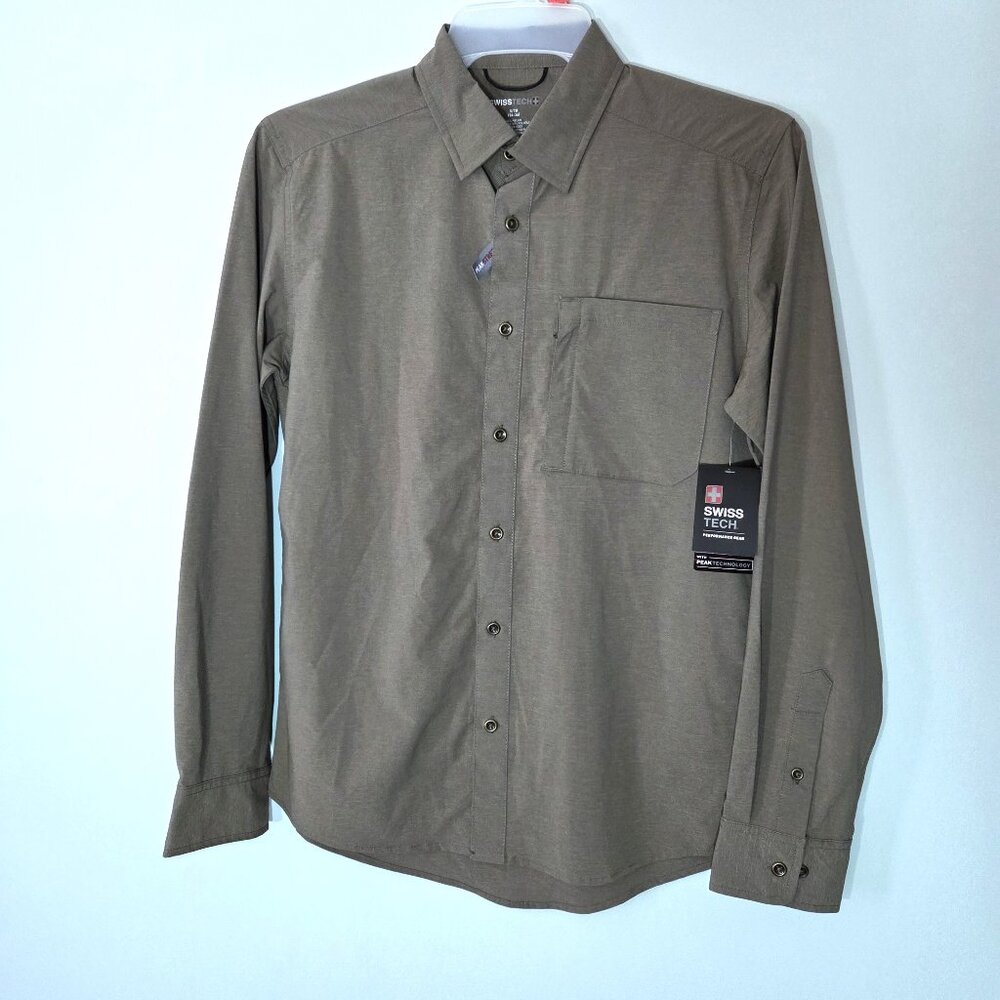 NWT Swiss Tech Army Green Shirt Size S